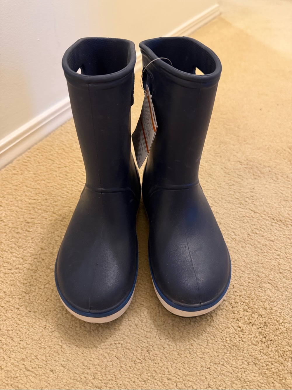 CROCS Kids Waterproof Navy Rain Boots